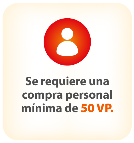 Se requiere una compra personal mínima de 50 VP.